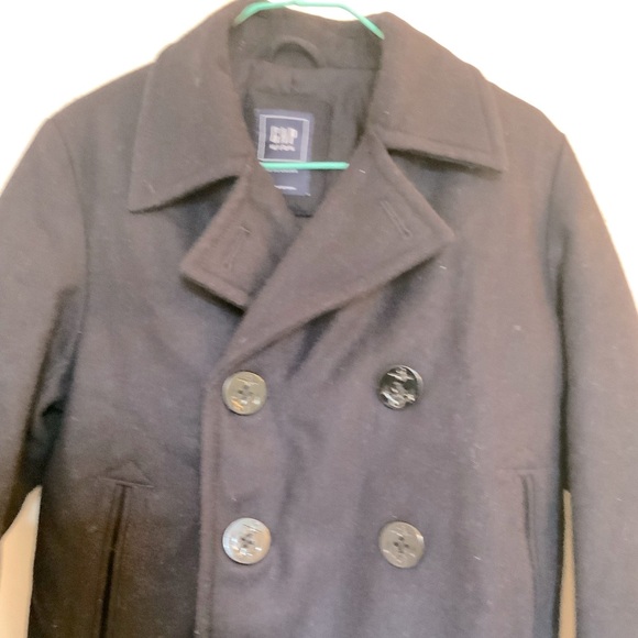 GAP Kids Navy Pea Coat in size medium - Picture 3 of 8